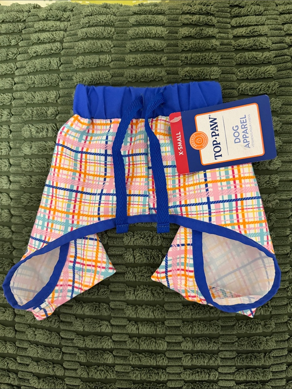 Top Paw Dog Plaid Swim Trunks Size XS